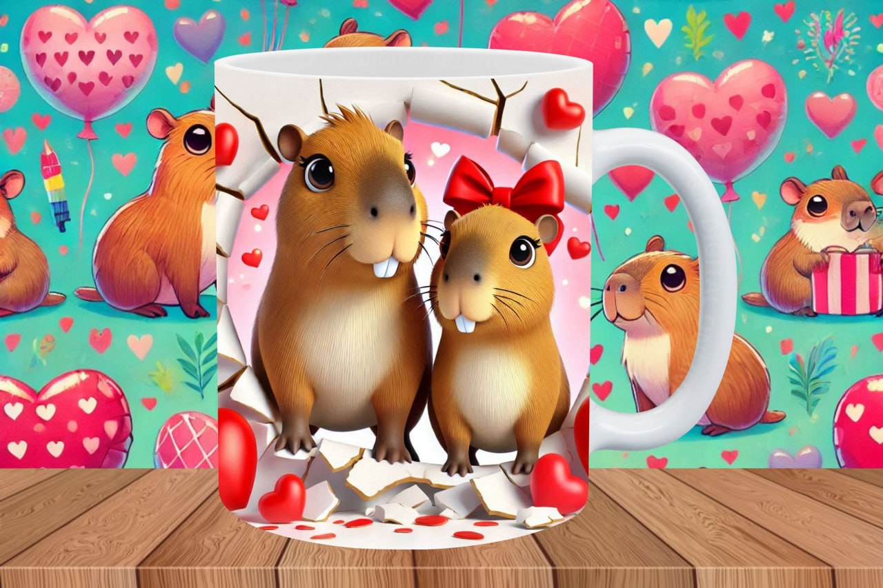 CAPIBARA SAN VALENTIN EFECTO TAZA ROTA